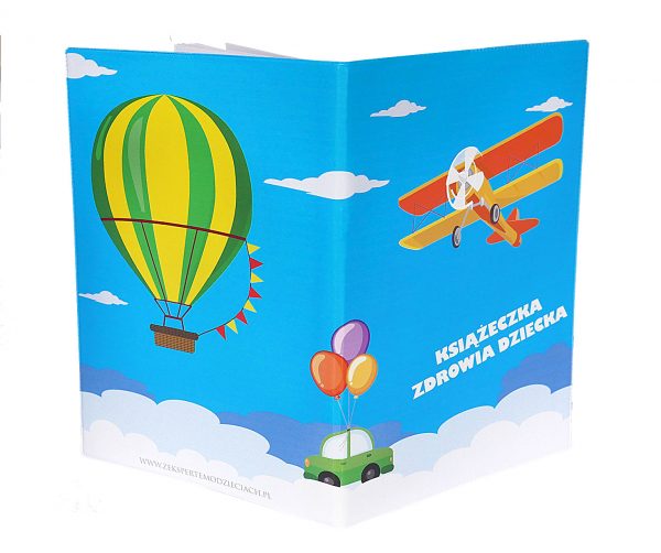 Okładka na książeczkę zdrowia dziecka - samolot